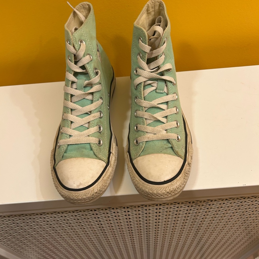 Mint Green High-Top Sneakers